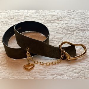 Leather/Suede Heart Charm Belt from Paris